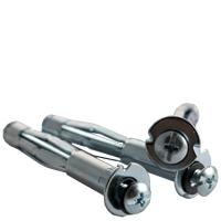 1/4S X 2" PAN COMBO PHIL/SLOT HOLLOW WALL ANCHOR ZINC